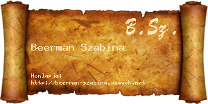 Beerman Szabina névjegykártya